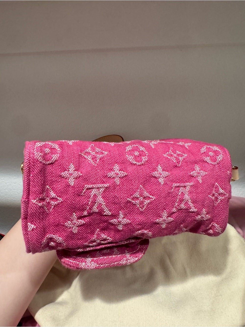 Louis Vuitton pink denim nano speedy - Picture 3 of 4